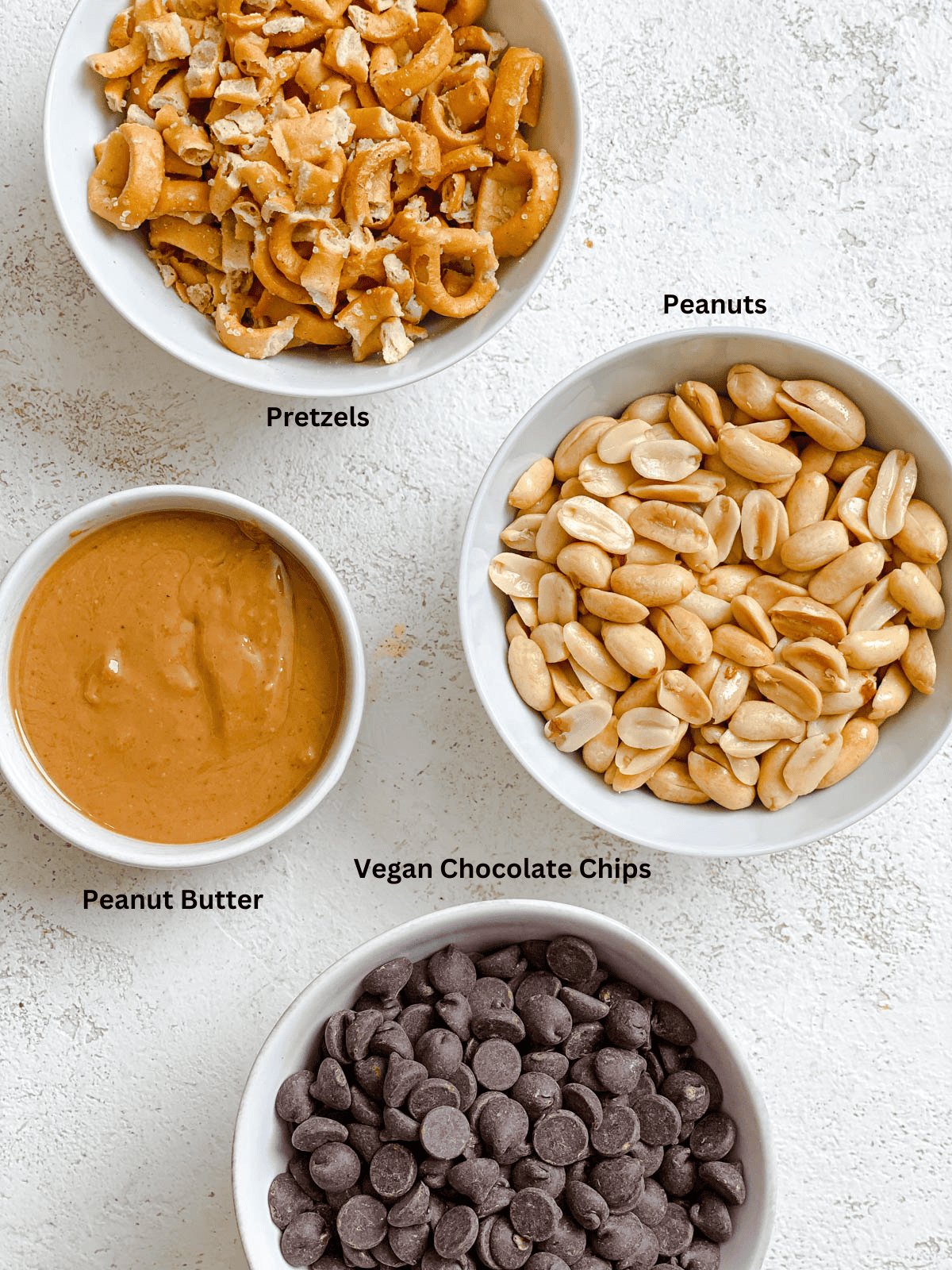 ingredients for Peanut Butter Chocolate Bark