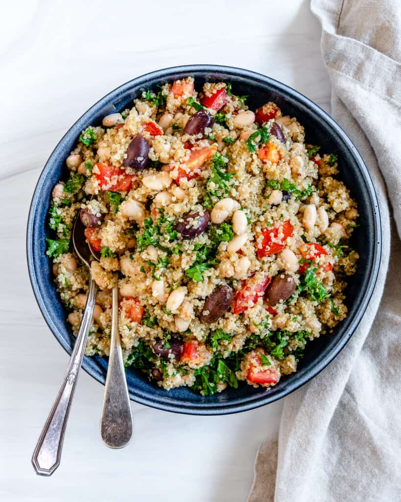 Vegan Lemon-Garlic Mediterranean Quinoa (Salad OR Warm) - Plant-Based ...