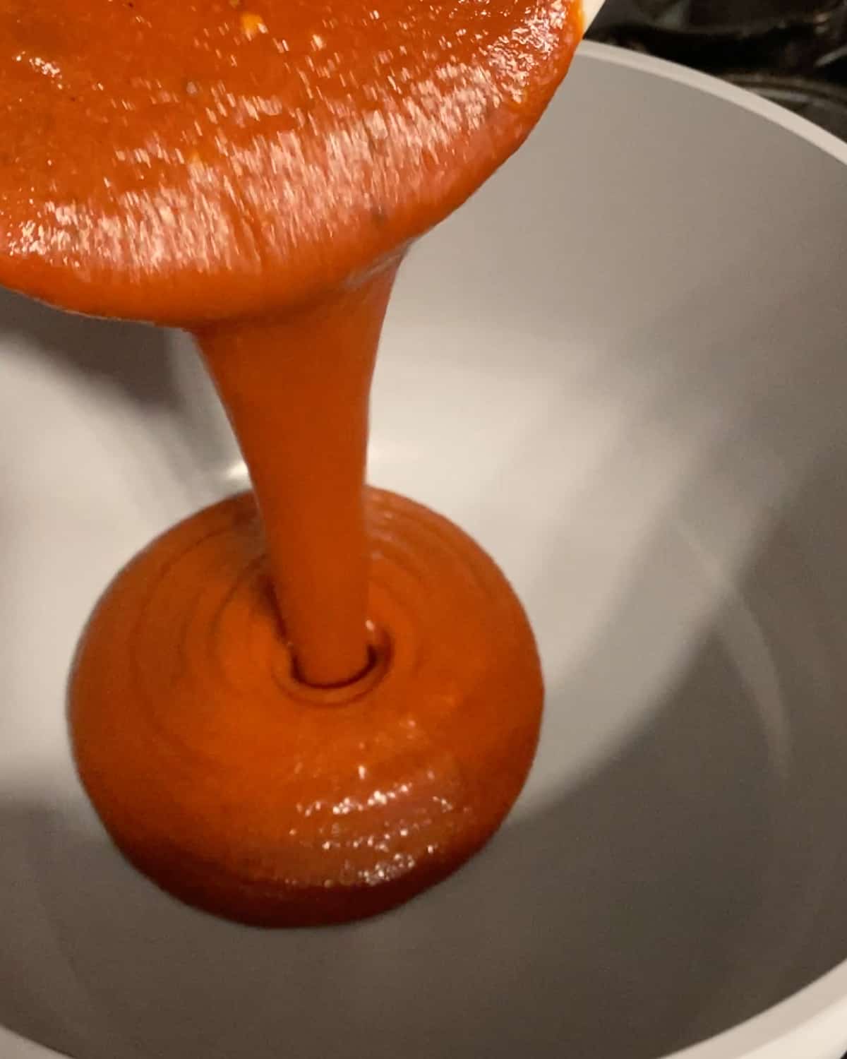 process shot of pouring bbq sauce