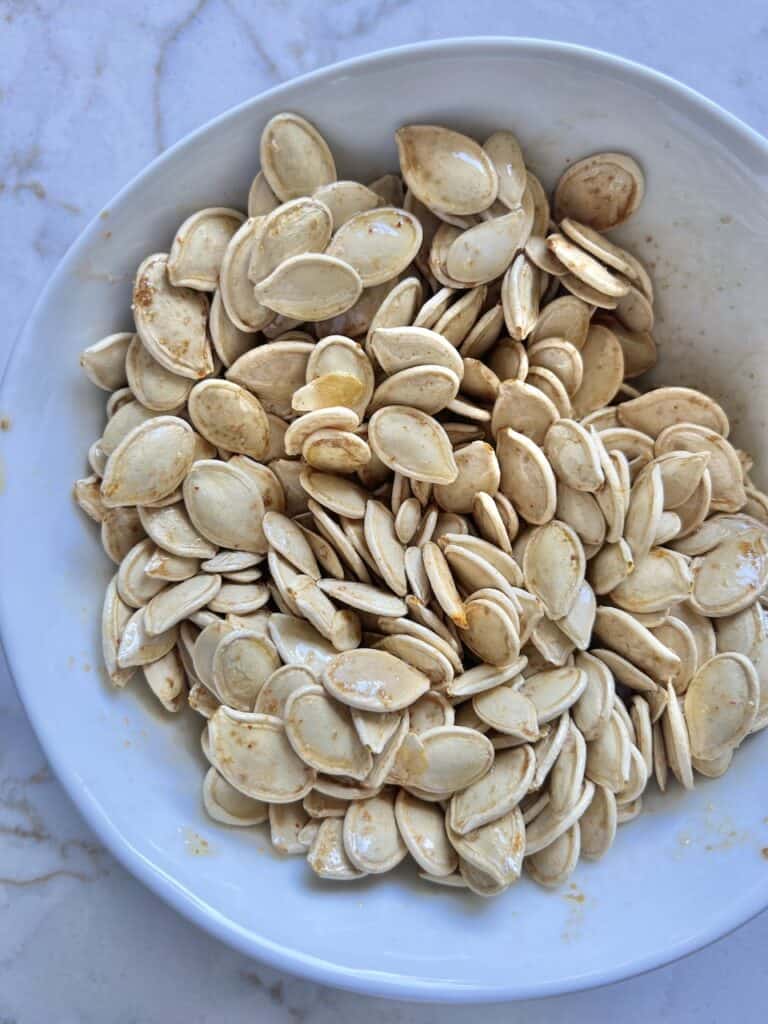 pumpkin seeds in a bowl