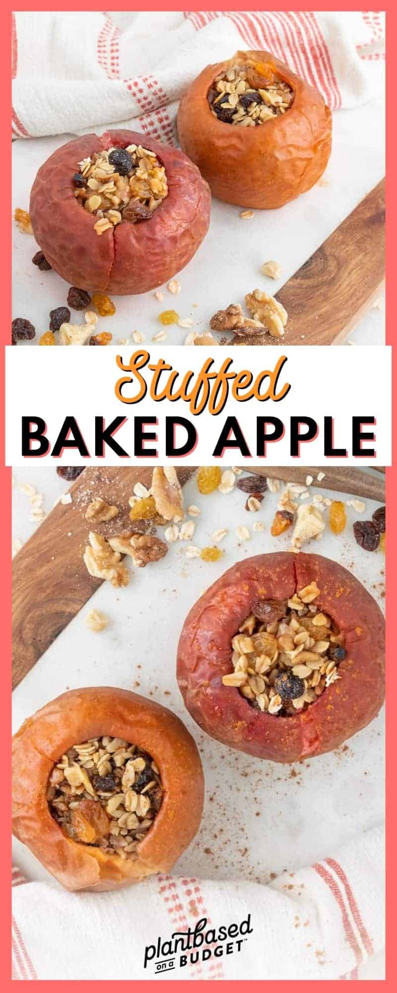 pinterest graphic for stuffed baked apple