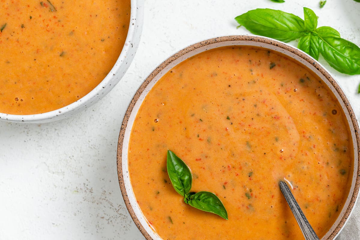 Roasted Red Pepper Soup - Creamy, Healthy And Delicious - Inside The Rustic  Kitchen