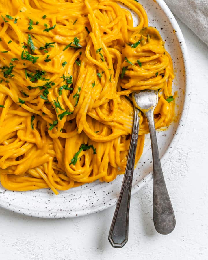Sweet Potato Pasta Sauce with Spaghetti PlantBased on a Budget