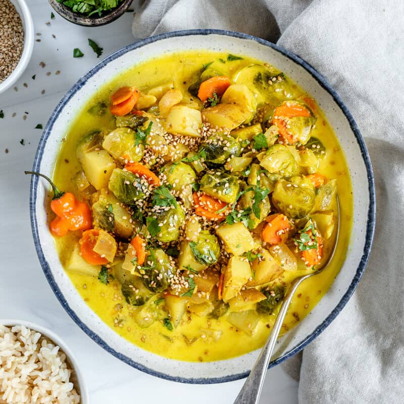 Brussels Sprouts Curry PlantBased on a Budget