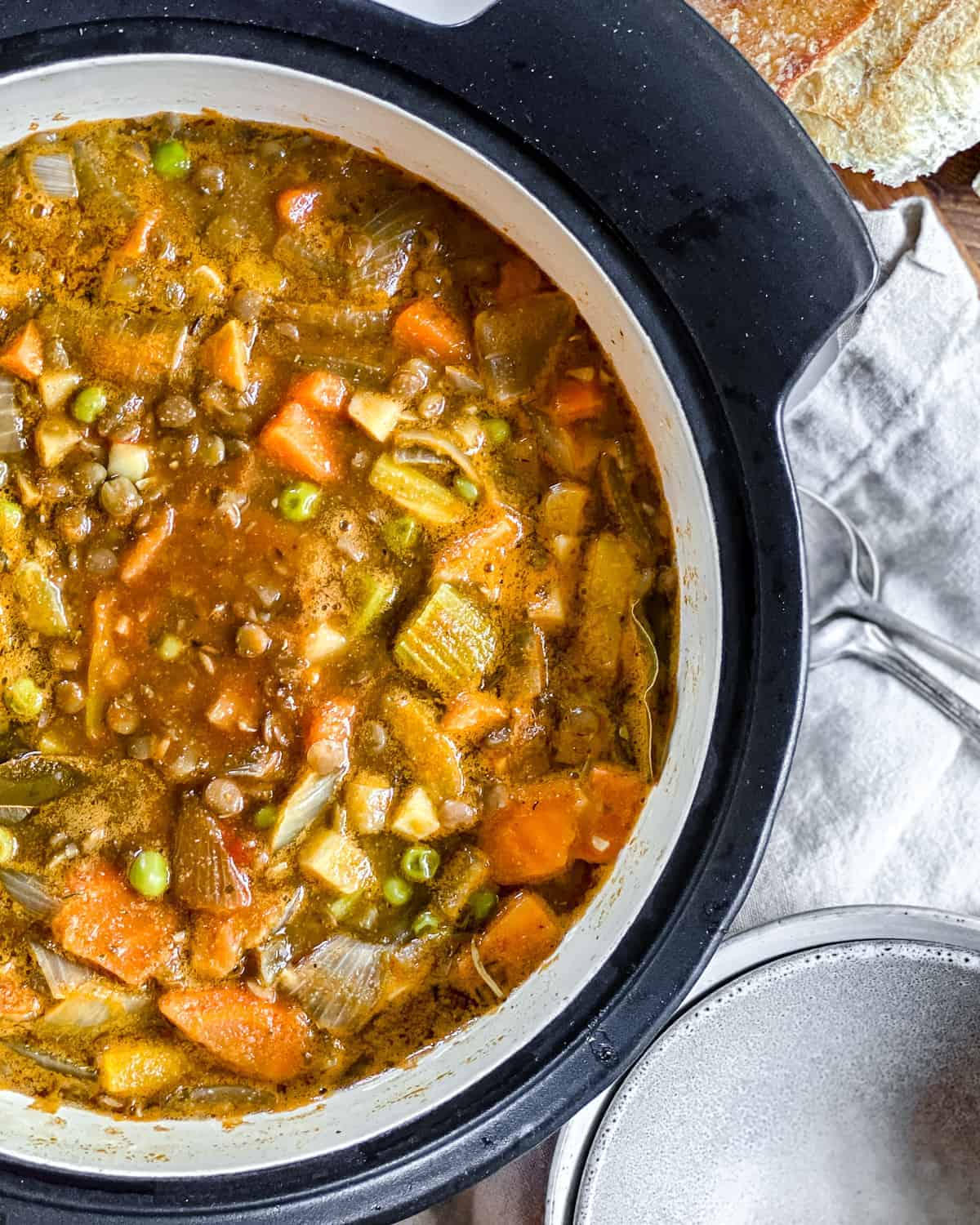 Root Vegetable Lentil Stew in an instant pot