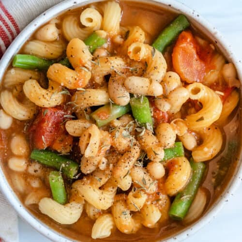 Pasta, Bean & Tomato Soup PlantBased on a Budget
