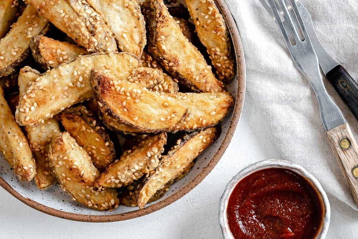 Oven-Baked Sesame Fries 