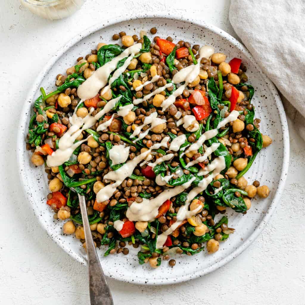 Vegan Lentil Chickpea Salad - Plant-Based on a Budget