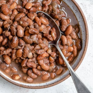 completed Instant Pot Pinto Beans in a serving dish