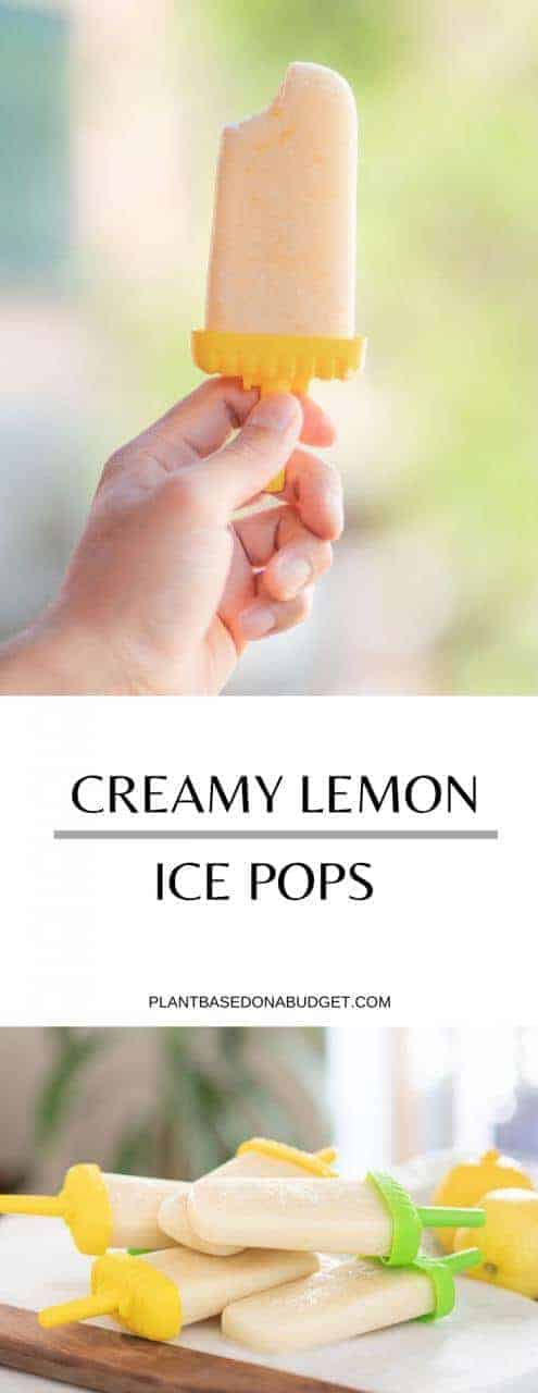 Creamy Lemon Ice Pops | Plant-Based on a Budget | #lemon #ice #opos #lollie #popsicles #summer #treat #plantbasedonabudget