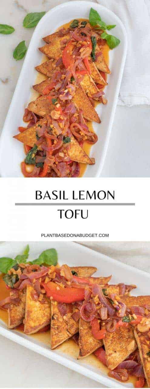 Basil Lemon Tofu | Plant-Based on a Budget | #tofu #basil #lemon #vegan #plantbasedonabudget