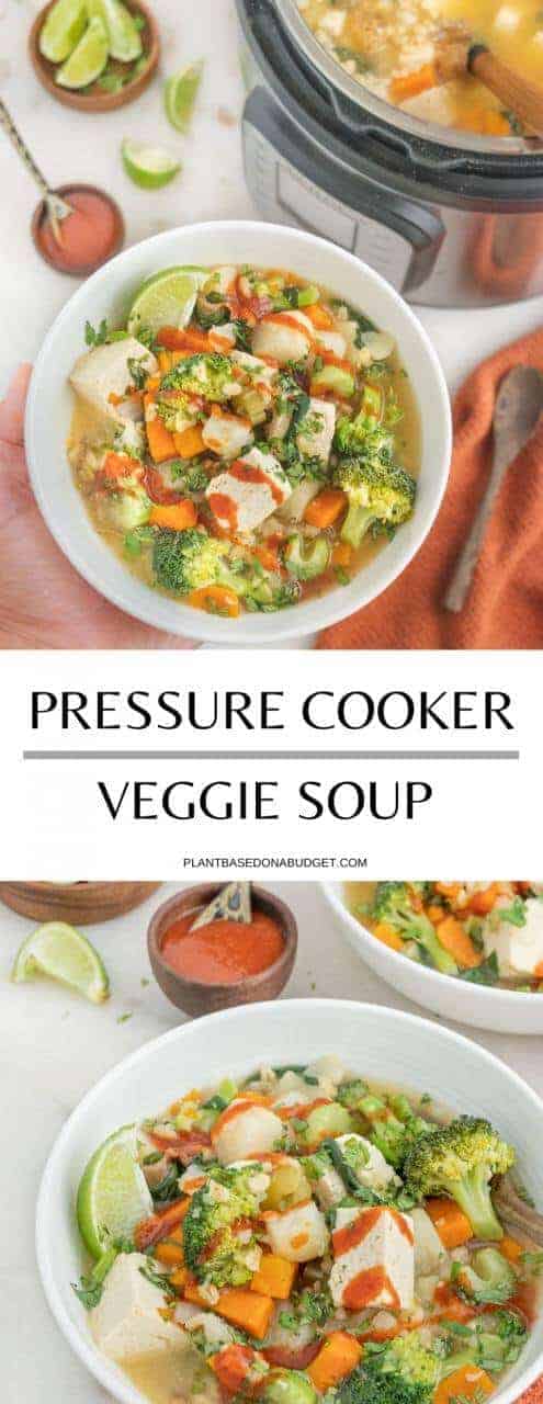 Barley Vegetable Soup in the Pressure Cooker | Plant-Based on a Based | #soup #barley #veggie #vegan #pressure #cooker #instant #pot #plantbasedonabudget