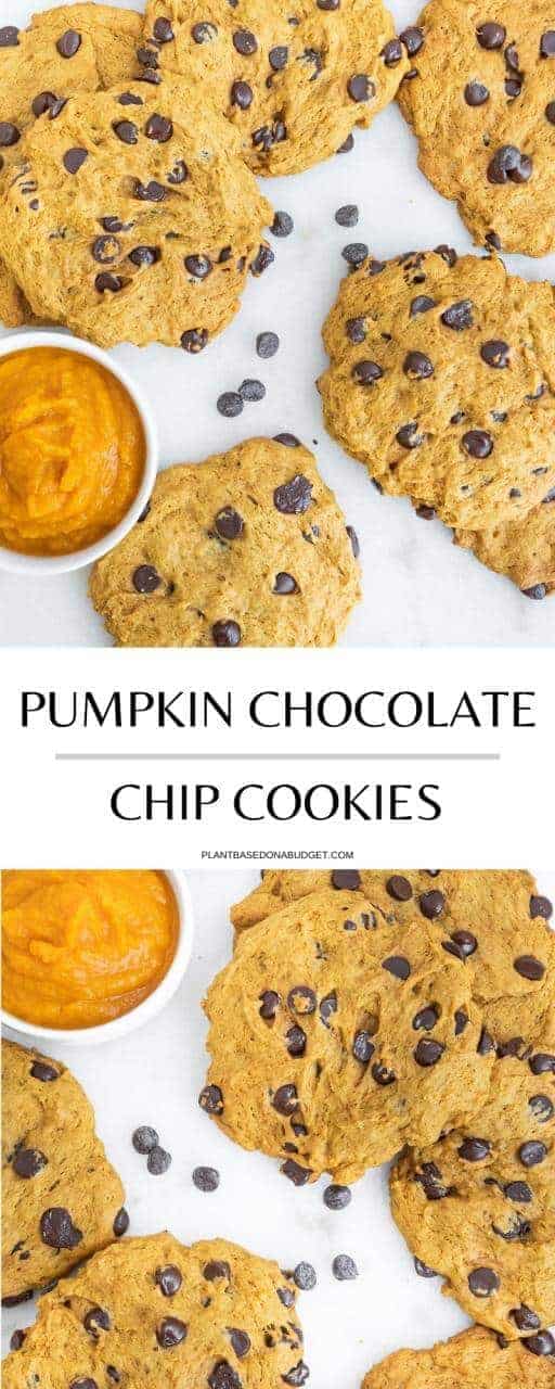 pinterest graphic for pumpkin chocolate chip cookies