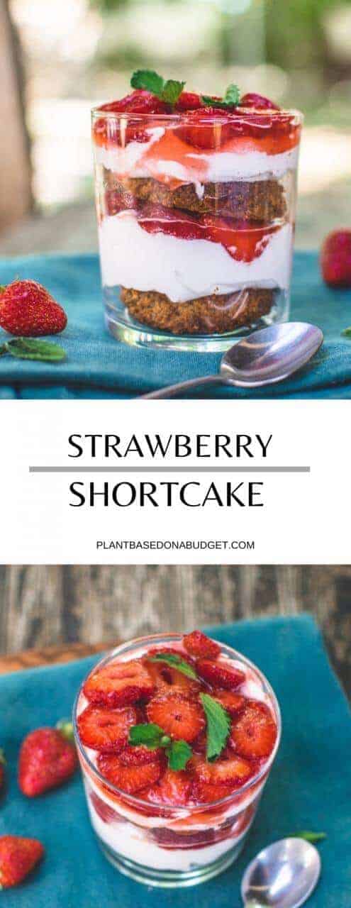 Strawberry Shortcake in a Jar | Plant-based On a Budget | #strawberry #shortcake #vegan #plantbased #dessert #plantbasedonabudget