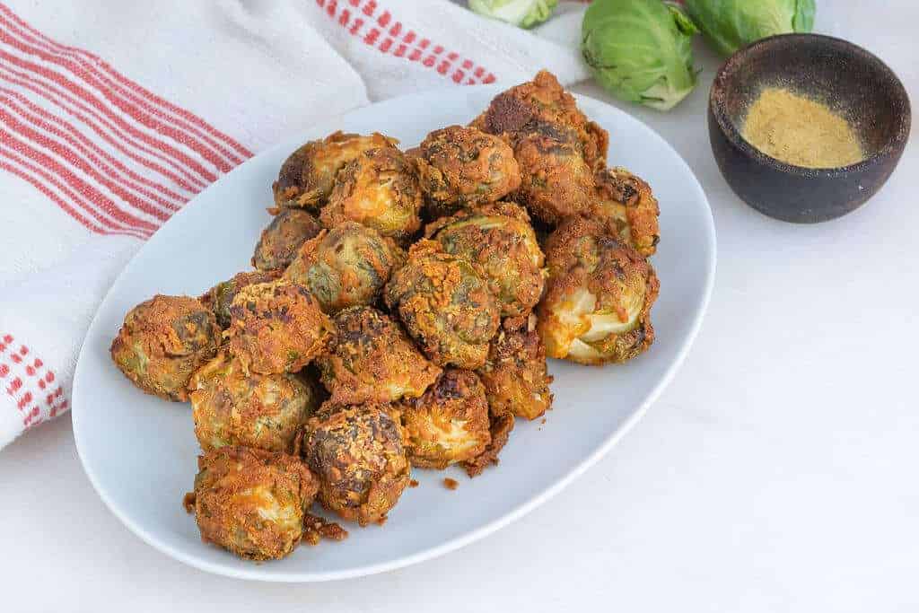 'Cheesy' Roasted Tahini Brussels Sprouts PlantBased on a Budget