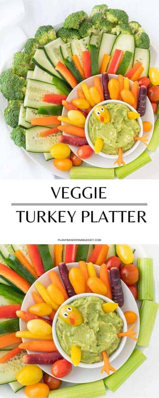 Veggie Turkey Platter | Plant-Based on a Budget | #veggie #platter #turkey #vegan #thanksgiving #plantbasedonabudget
