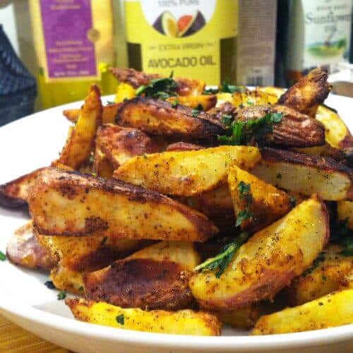 Oven Baked Garlic Parsley Fries PlantBased on a Budget