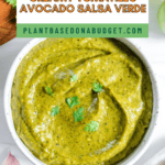 Pin for Creamy Tomatillo Avocado Salsa Verde.
