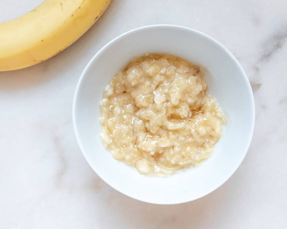 Mashed Banana in a Bowl 