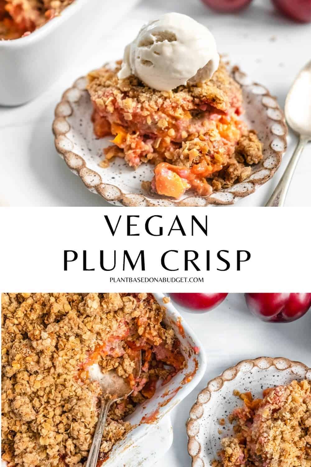 pinterest graphic for vegan plumb crisp