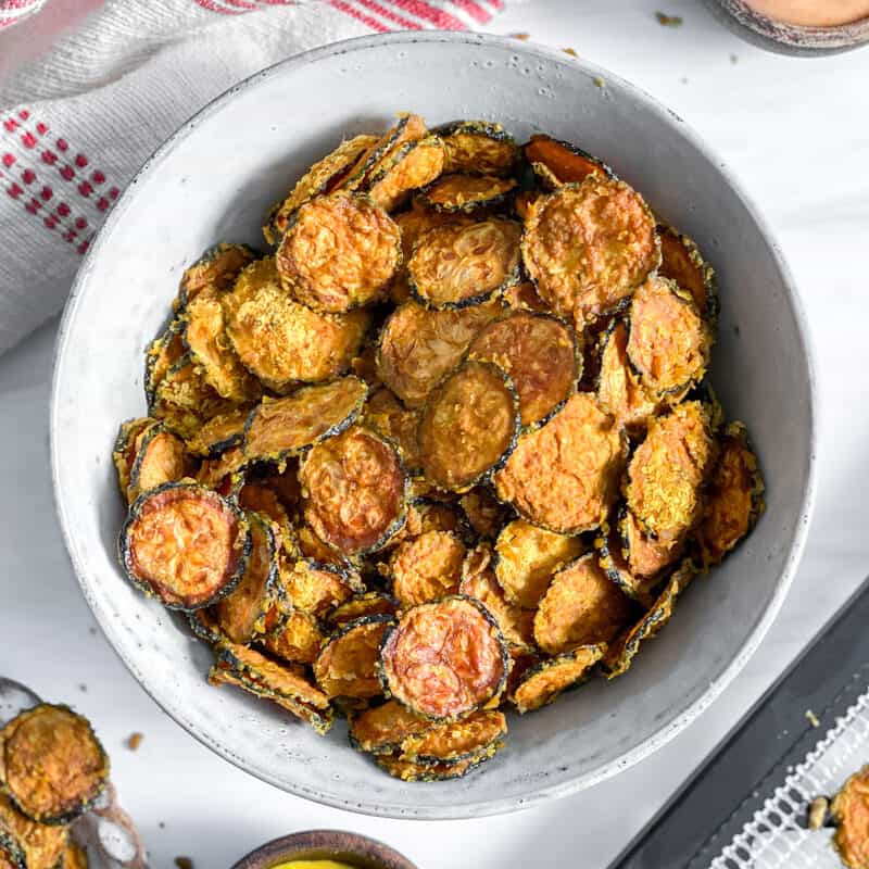 Vegan Cheesy Zucchini Chips - Plant-Based on a Budget