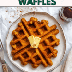 Pin for Vegan Pumpkin Waffles.
