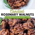 pinterest graphic for Candied Rosemary Walnuts
