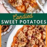 pinterest graphic for Candied Sweet Potatoes
