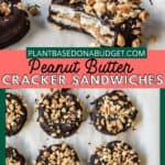pinterest graphic for Peanut Butter Cracker Sandwiches