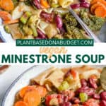 pinterest graphic for Vegan Minestrone Soup