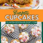 pinterest graphic for Funfetti Cupcakes