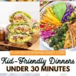pinterest graphic for Kid Friendly Dinners