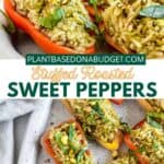 pinterest graphic for Stuffed Roasted Sweet Peppers