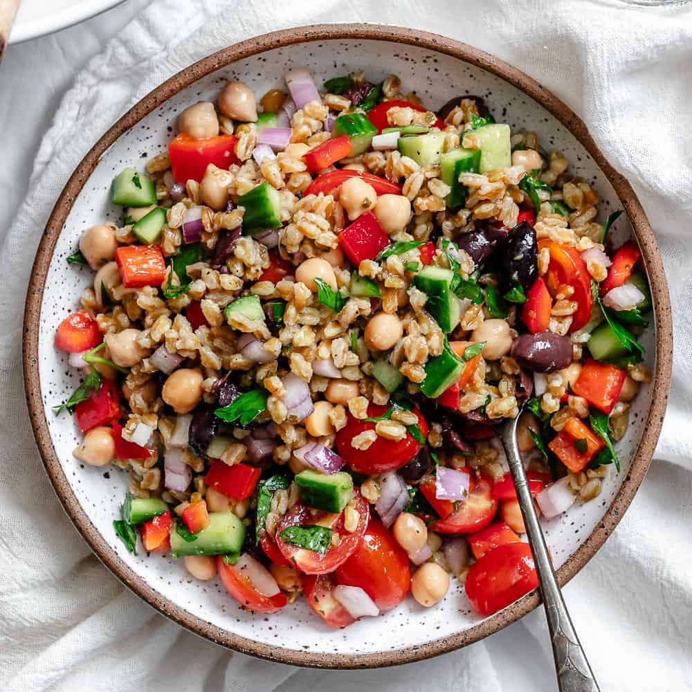 Mediterranean Farro Salad - Plant-Based on a Budget