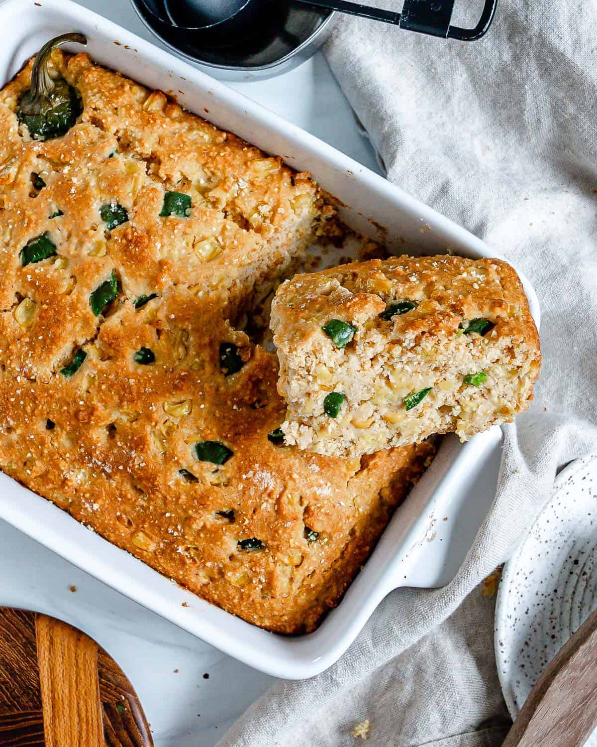 Jalapeno Cheddar Cornbread Skillet - Garnish & Glaze