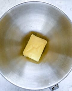 vegan butter in stainless steel bowl
