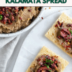 Pin for Spicy Lentil Kalamata Dip.