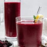 completed Mixed Berry Smoothie in a glass