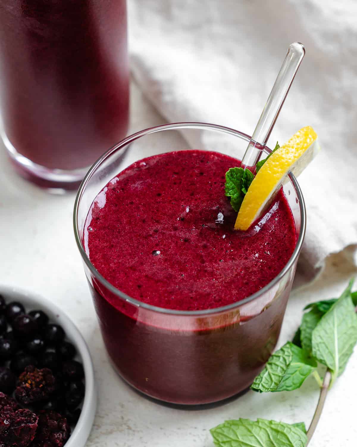 completed Mixed Berry Smoothie in a glass
