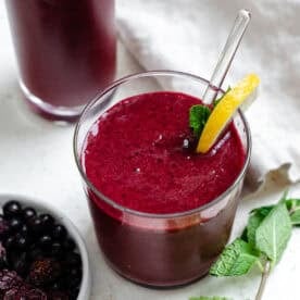 completed Mixed Berry Smoothie in a glass