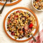 Completed Southwest Quinoa Salad on two plates.