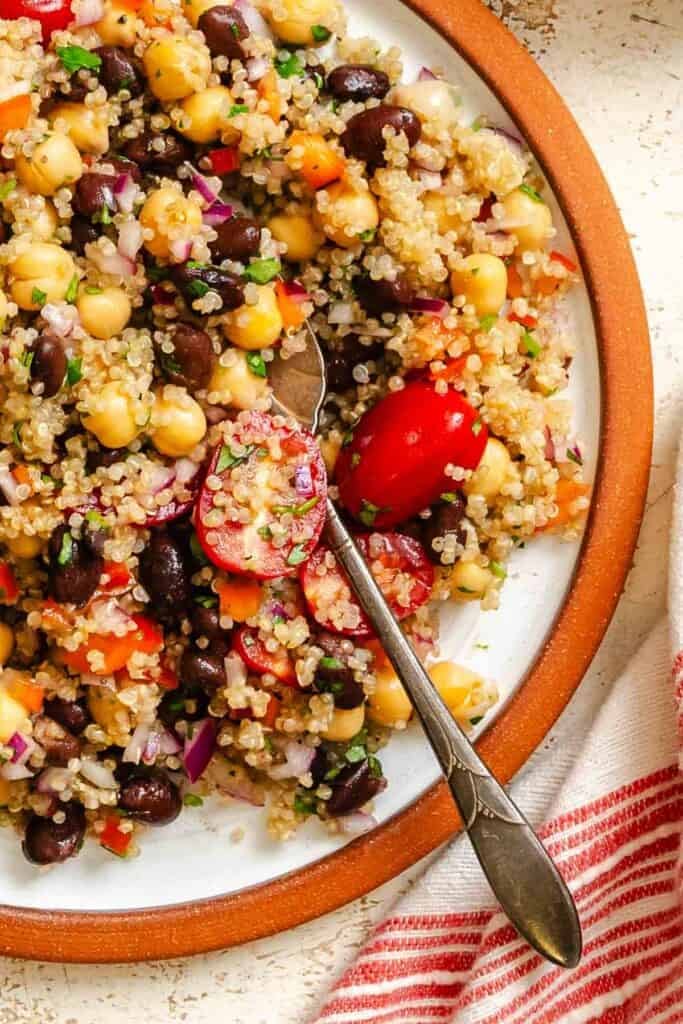 Completed Southwest Quinoa Salad on a plate.