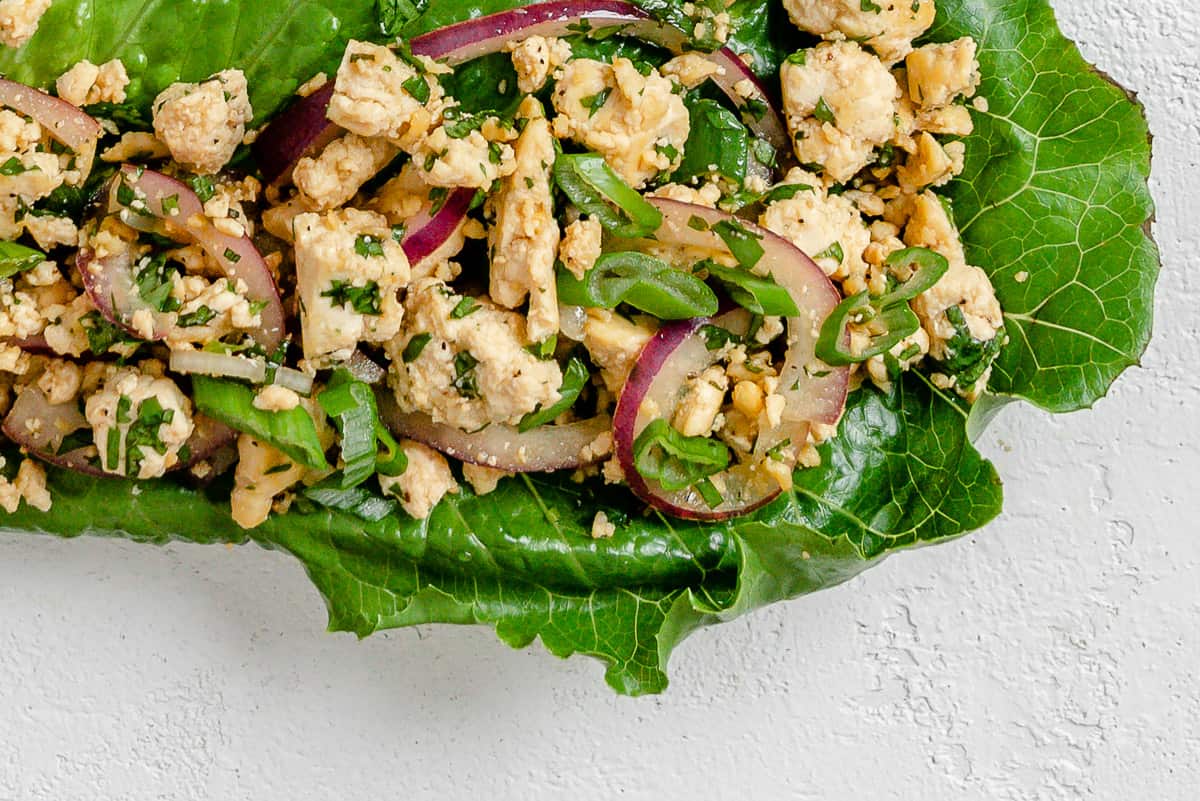 Vegan Tofu Larb Salad PlantBased on a Budget