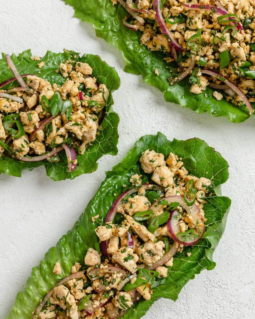 Vegan Tofu Larb Salad PlantBased on a Budget