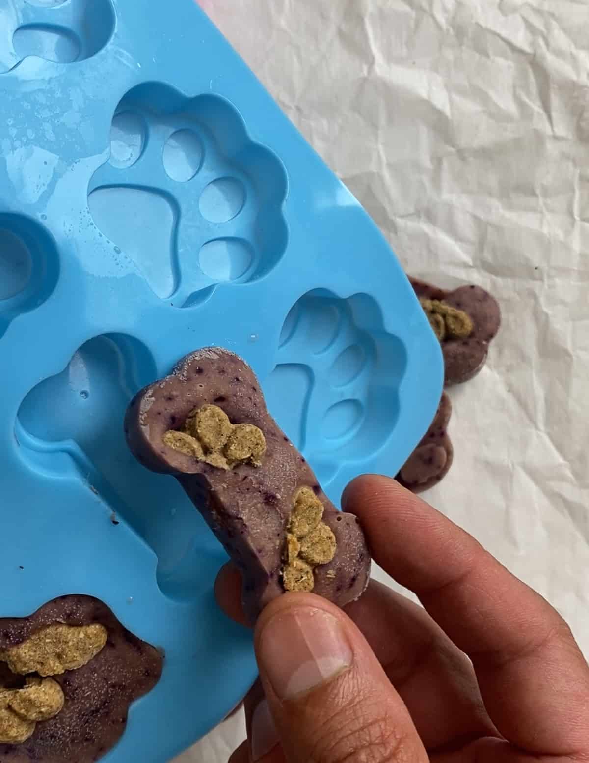 process shot of taking out treats from mold