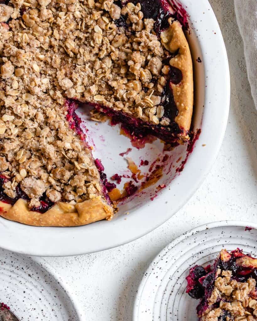 Mixed Berry Crumb Pie PlantBased on a Budget