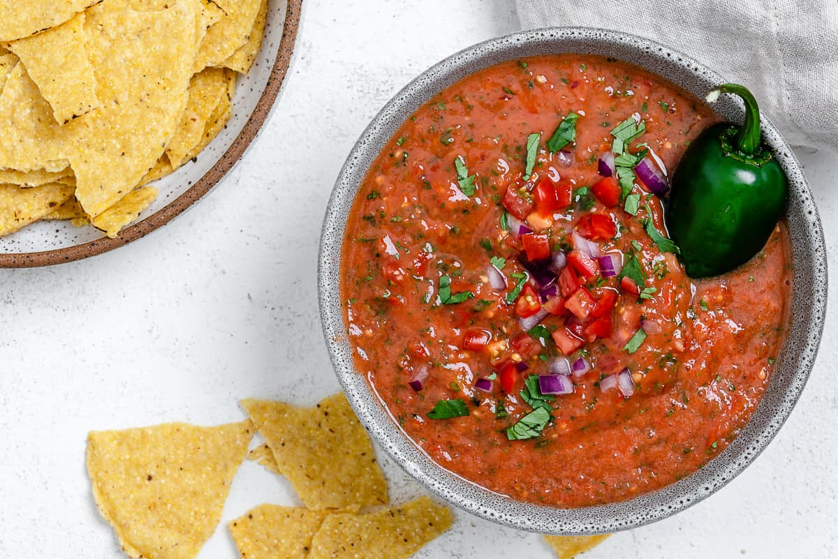 Simple Blender Salsa - Fed and Fulfilled