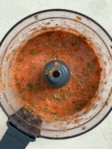 post blending of cilantro in food processor