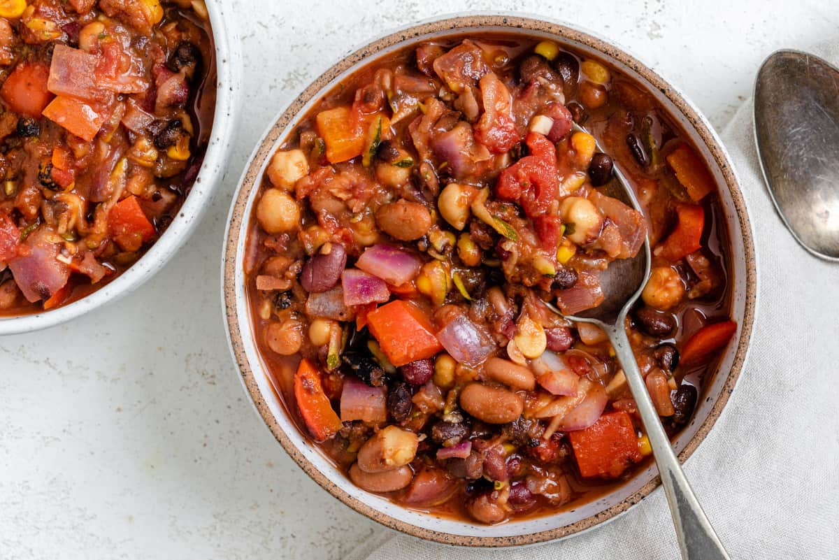 Vegan Bean Chili [Slow Cooker, Instant Pot, Stove] - PBOAB