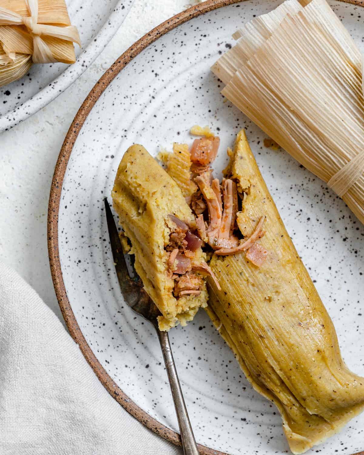 completed Tamales plated on a plate 